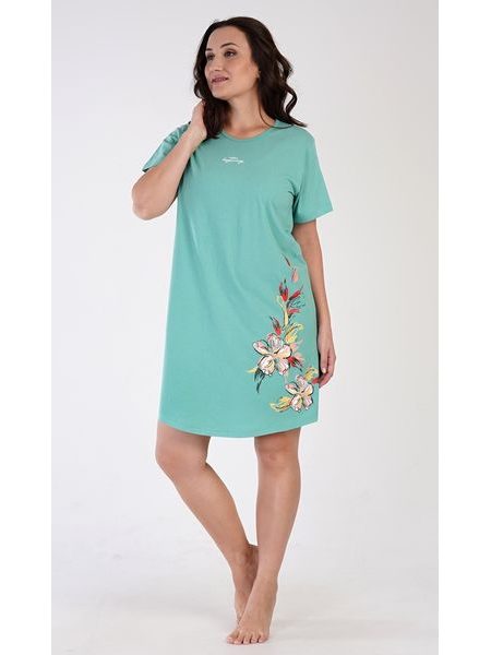 Dámská noční košile s krátkým rukávem Alena - červená