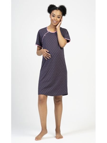 Dámská noční košile mateřská Martina - tmavě šedá