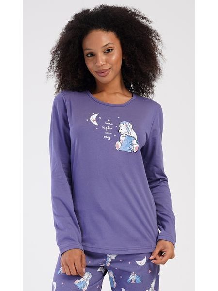 Dámské pyžamo dlouhé Good night - modrošedá