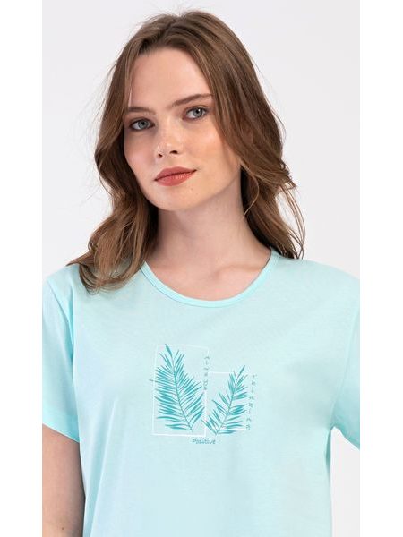 Dámské pyžamo kapri Simona - mentolová