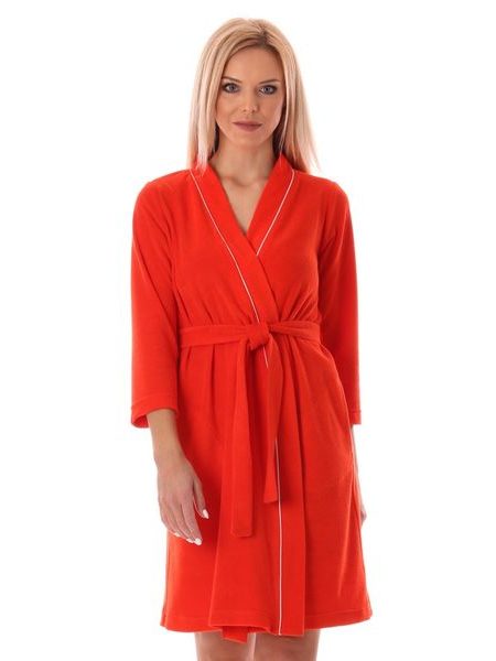 Dámský župan BARI kimono 3/4 červená - tomato
