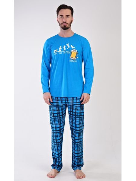 Pánské pyžamo dlouhé Filip - modrá