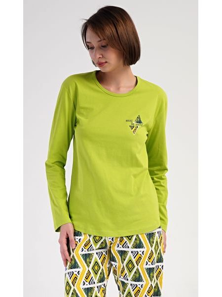 Dámské pyžamo dlouhé Zuzana - světle zelená