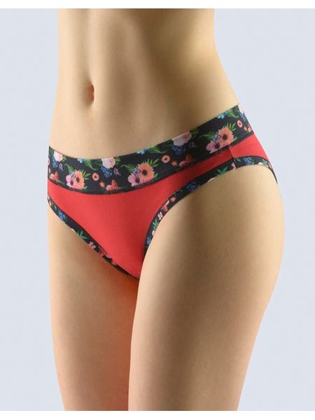 Dámské kalhotky bokové - brazilky, šité, s potiskem Disco XIV 16139P - červená malinová