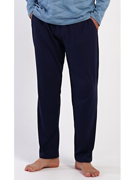 Pánské pyžamo dlouhé Arnošt - modrošedá