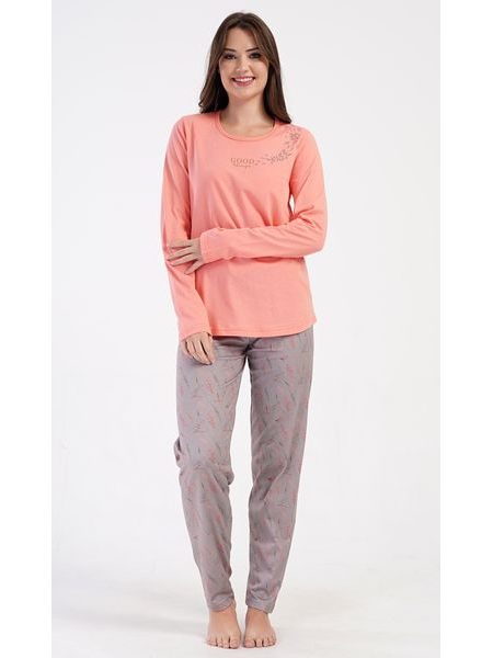 Dámské pyžamo dlouhé Good things - meruňková