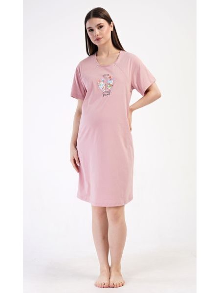 Dámská noční košile mateřská Sweet - starorůžová