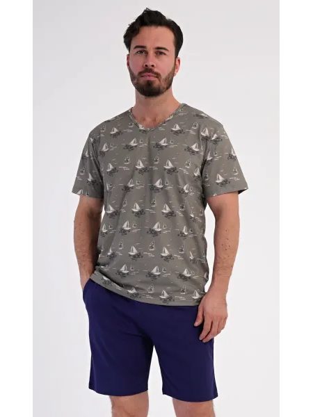Pánské pyžamo šortky Arny - khaki