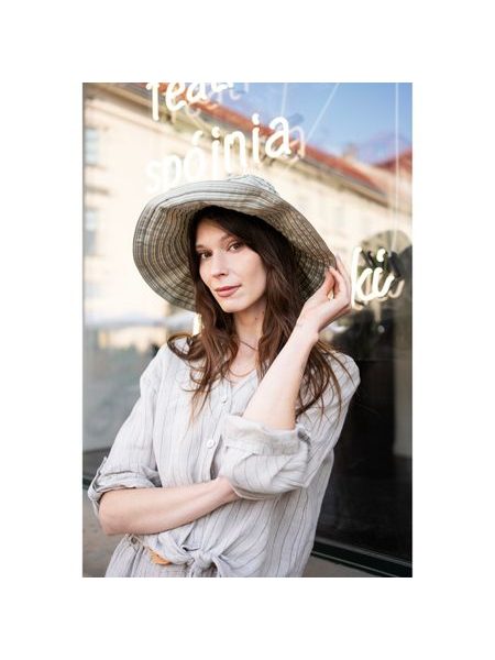 Plátěný pruhovaný klobouk