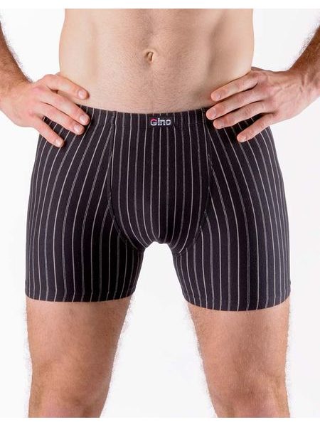 Pánské boxerky delší nohavička, šité 74167P - černá šedá