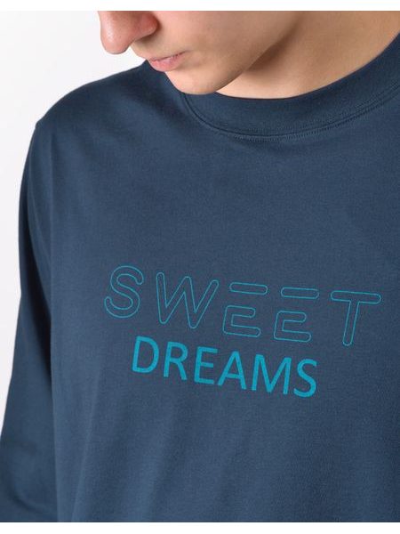 Pánské pyžamo dlouhé, šité, s potiskem 79205 - lékořice měsíc