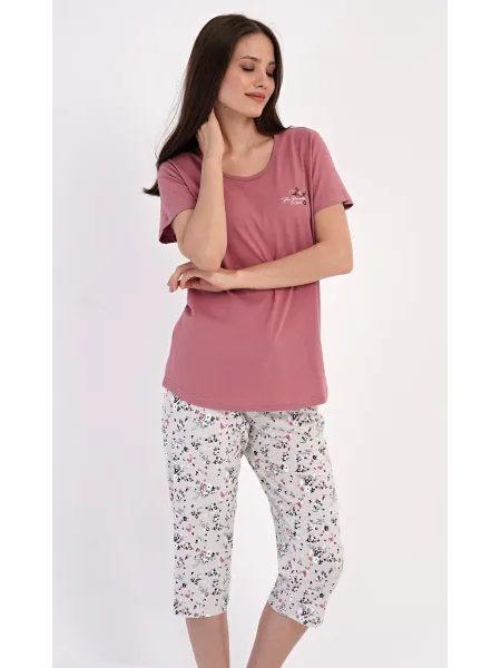 Dámské pyžamo kapri Klaudie - starorůžová