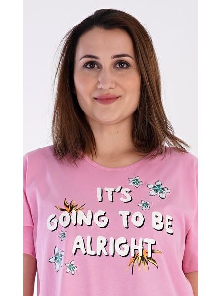 Dámská noční košile s krátkým rukávem Sabina - lososová