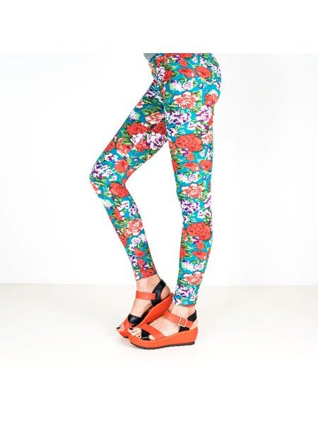 Legíny s květy tyrkysové