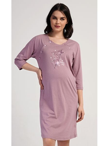 Dámská noční košile mateřská Emily - starorůžová