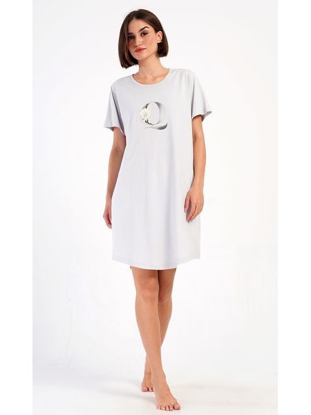 Dámské domácí šaty s krátkým rukávem Queen - světle modrá