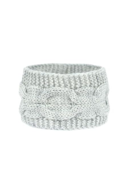 Zimní pletená čelenka béžová