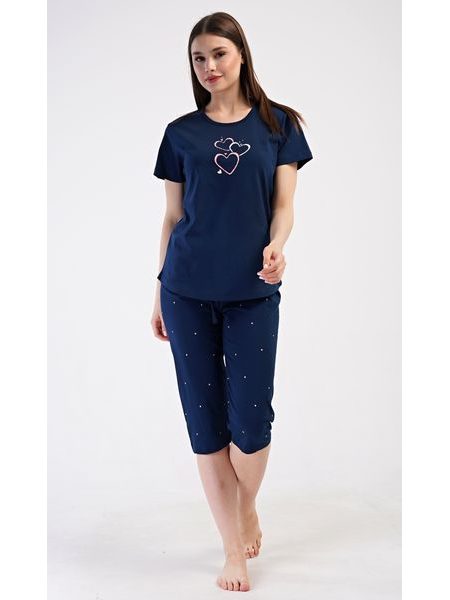 Dámské pyžamo kapri Srdce - lososová