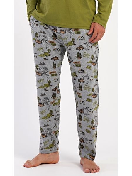 Pánské pyžamo dlouhé Adventure - khaki