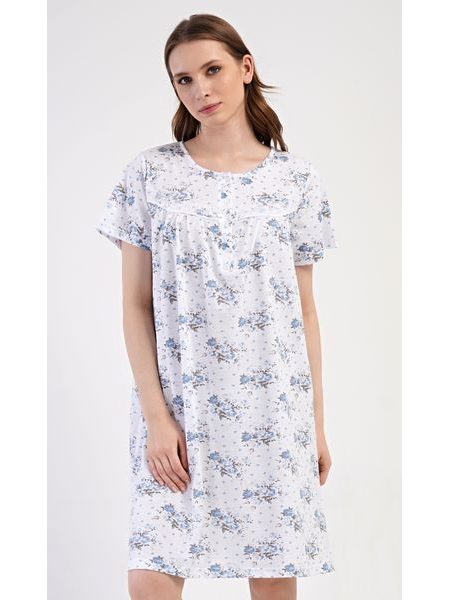 Dámská noční košile s krátkým rukávem Julie - modrá