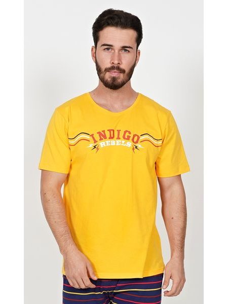 Pánské pyžamo kapri Indigo - žlutá