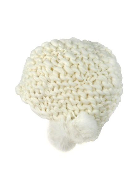 Čepice pletená ekru