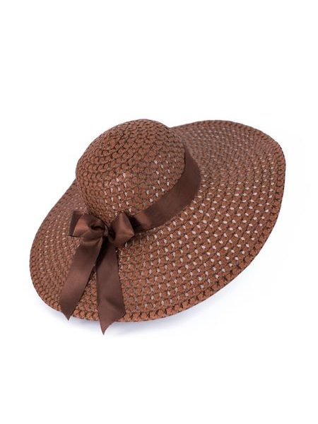 Klobouk s hnědou mašlí