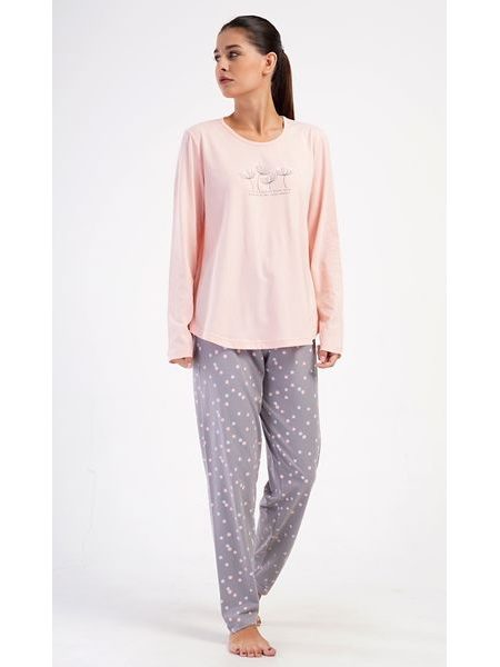 Dámské pyžamo dlouhé Petra - šedá