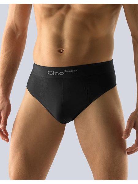 Pánské slipy se širším bokem, širší bok, bezešvé, jednobarevné Bamboo PureLine 51003P - černá