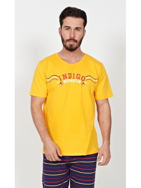 Pánské pyžamo kapri Indigo - žlutá
