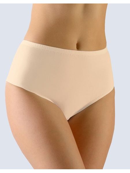 Dámské kalhotky klasické ve větších velikostech, větší velikosti, šité, jednobarevné 11085P - tělová