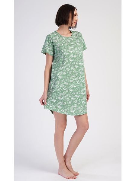 Dámská noční košile s krátkým rukávem Hawaii - zelená