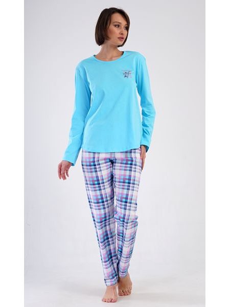 Dámské pyžamo dlouhé Happiness - fialová