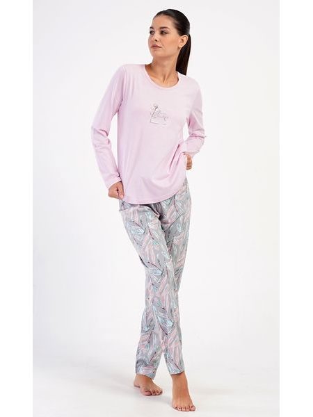 Dámské pyžamo dlouhé Kristýna - světle růžová