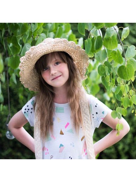 Ažurový klobouk na léto - světle béžový