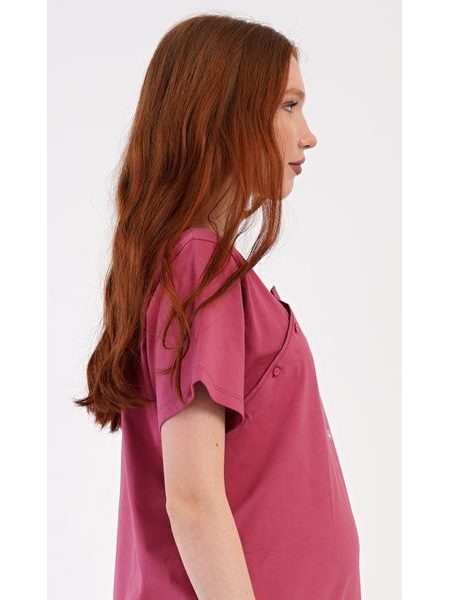 Dámská noční košile mateřská Zajíčci - vínová