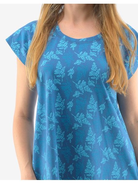 Košilka noční dámská krátký rukáv 19130P - petrolejová dunaj
