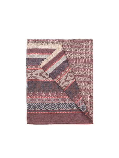 Zimní vzorovaný šál - červený