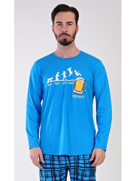 Pánské pyžamo dlouhé Filip - modrá