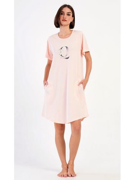 Dámské domácí šaty s krátkým rukávem Queen - šedá