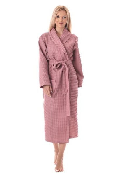 Vaflový župan Esbo do sauny - starorůžová