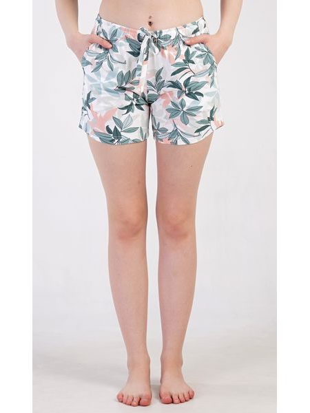 Dámské pyžamové šortky Listy - tmavě modrá
