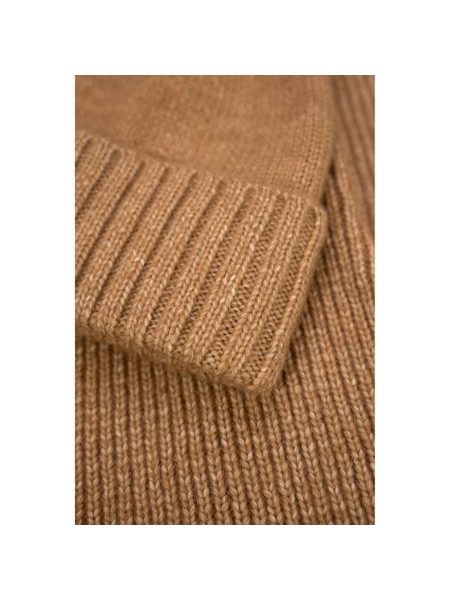 Čepice, rukavice, šála a bolero s rolákem - světlehnědý