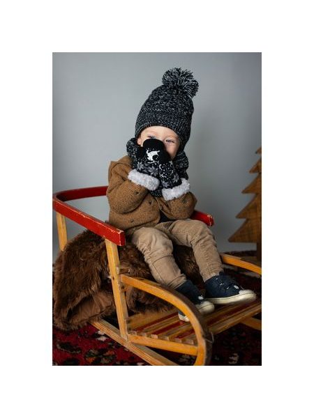 Čepice, nákrčník - černobílá