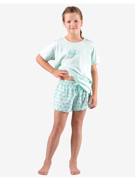 GINA dětské pyžamo krátké dívčí 29008P - aqua akvamarín