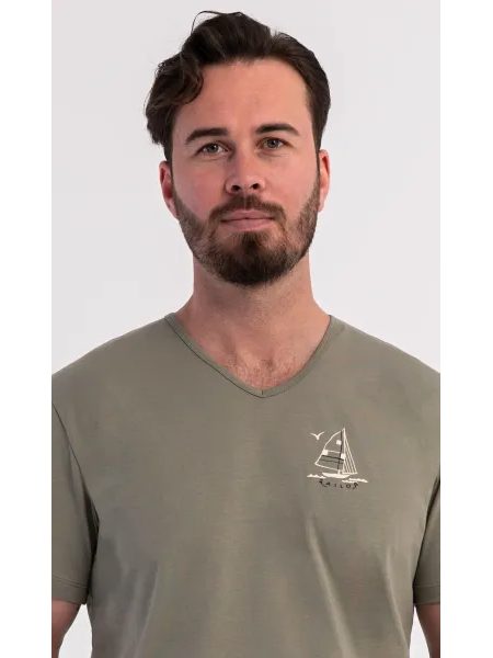 Pánské pyžamo šortky Adrien - khaki