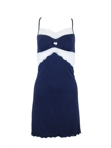 Noční košile Bona dark blue/cream