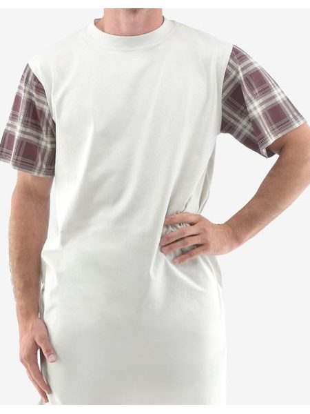 Pánská noční košile s krátkým rukávem 79146P - sv. šedá hypermangan