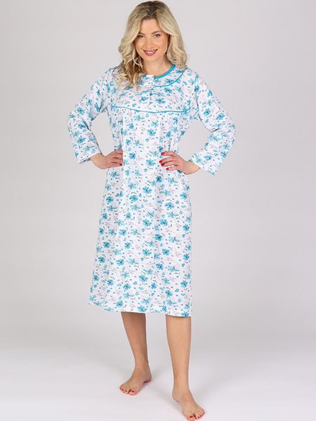 Dámská noční košile KASANDRA modrá kytka