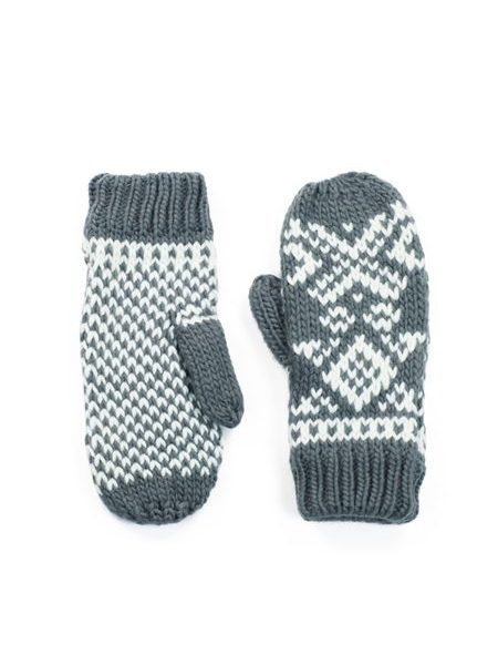 Hezké bílo-šedé palcové rukavice